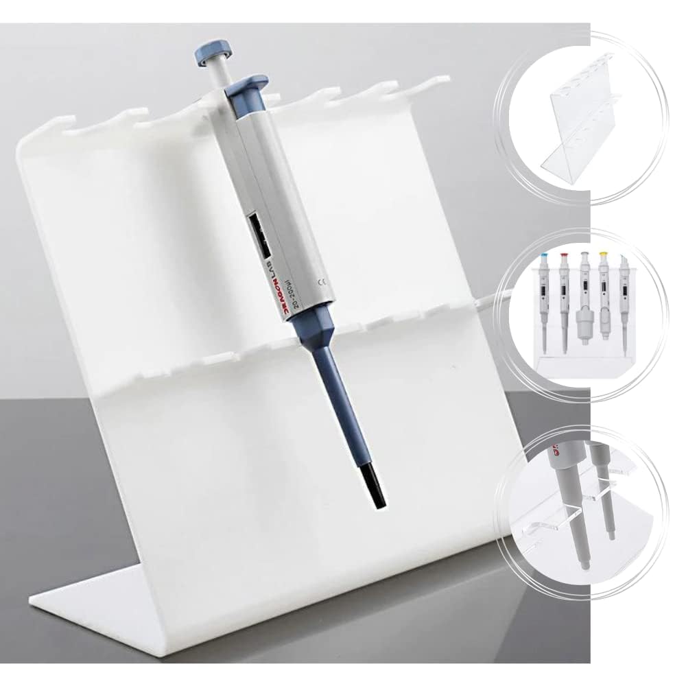 GK Instruments Professional Micro Pipette Holder Z Shape Linear Stand for 5 Pipettes | Vertical/Upright Position Pipette Holder | Tough & Durable Hard Thick Plastic