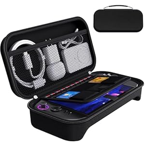 ivoler Carrying Case Compatible with Lenovo Legion Go Gen 2 Case Cover - Strong and Durable, Messenger Bag Soft Lining Pouch 7 Games for Console & Accessories - Black