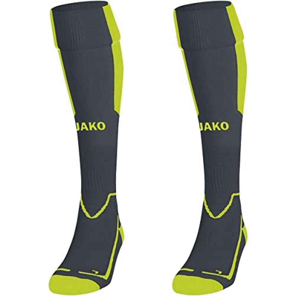 JAKO Unisex's Lazio Socks, Anthracite/Lime, 5 (43-46)