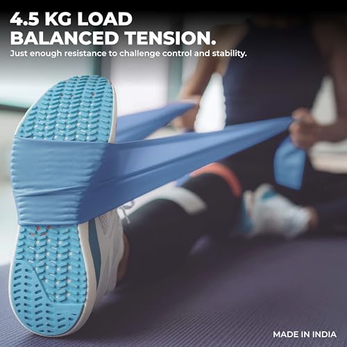 Image of Nivia Stretch Band, Medium Resistance Bands for Workout for Men & Women, Resistance Band for Pull Up, Exercise Band for Home, Theraband for Exercise, 4.5 Kg Resistance (Level - 2, Blue)