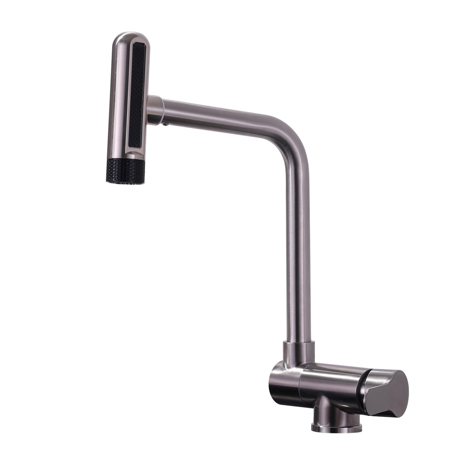ZYCHSJXA Kitchen Sink Mixer Taps Swivel Single Lever Tap Brushed Folding Faucet L Spout Stainless