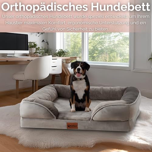 ecosa® Hundebett Waschbar für kleine & mittelgroße Hunde Orthopädisches Hundebett Hundekorb, Katzenbett, Hundekörbchen Hundesofa orthopädische Schaumstoffeinlage abnehmbarem waschbarem Bezug