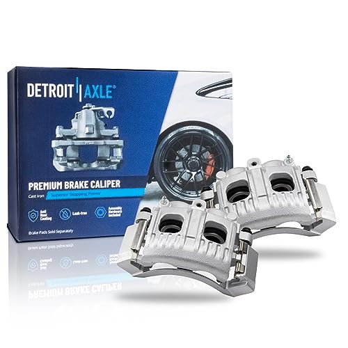 Image of Detroit Axle - Front Brake Calipers w /Brackets Replacement for Ford F-150 F-250 Lobo Expedition Lincoln Navigator - 2pc Set