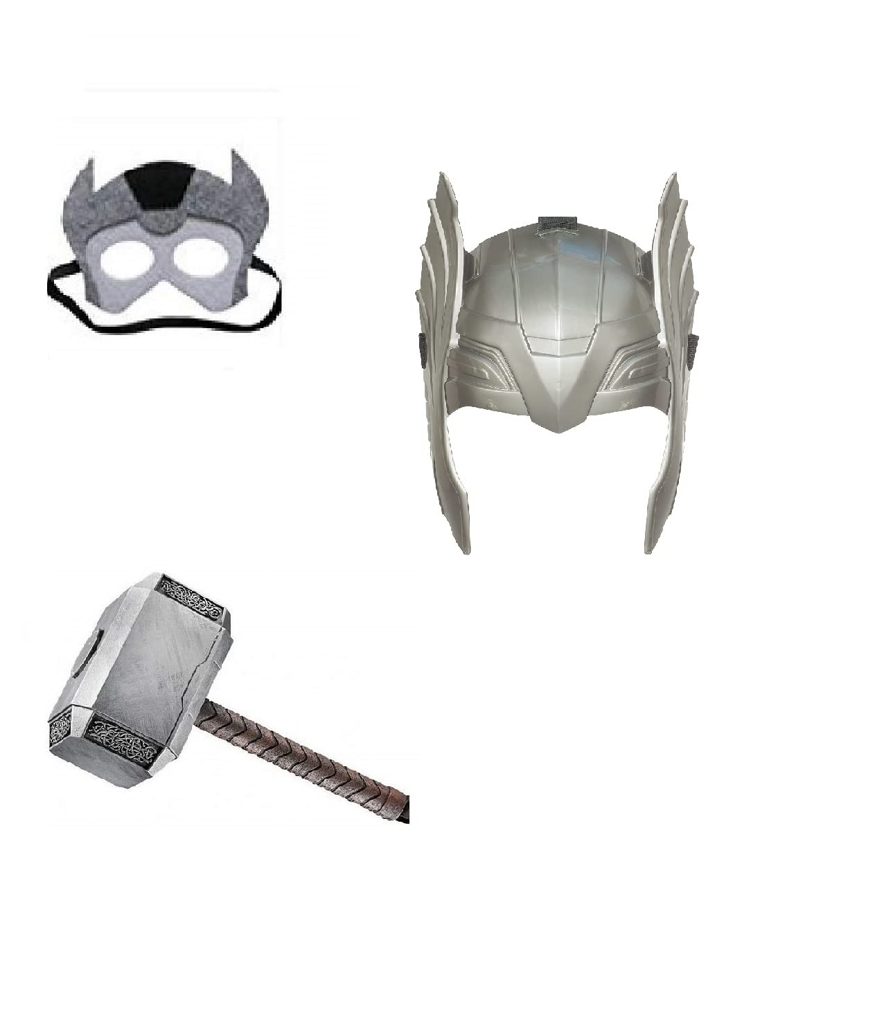 TASMAI MARKETING Superhero Thor Eye Mask,Headgear and Plastic Hammer Thor Superhero Role Play Costume Kit Birthday Gift (B0C1SDWPD4) Amazon Price History, Amazon Price Tracker