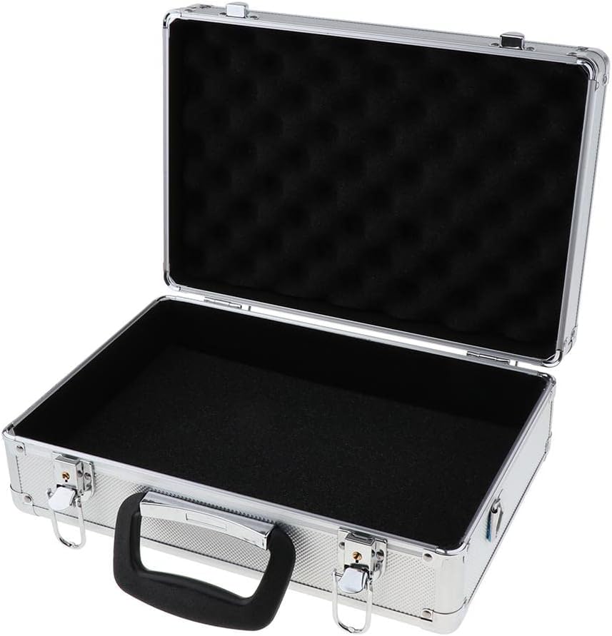 35x23x12cm Aluminum Case Box for JR FUTABA, Travel Carry Case, Secure Lockable Latches, High-Density Foam Interior, Universal RC Transmitter Aluminum Case, Hard Case Equipment