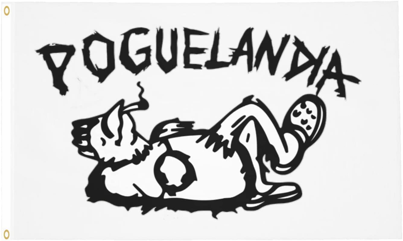 HHXUHCSuitable for Poguelandia Chicken Flag For OBX Outer Banks Pogue Life Flag,3X5 Feet Tapestry Decoration for Room & Outside with 2 Poguelandia Decals(White)