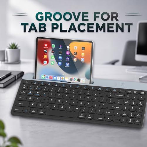 Image of Ant Master 55 Dual Mode Wireless Keyboard with Bluetooth & 2.4GHz, 96-Key Compact Layout, Rechargeable Battery, Water Resistant Membrane Keys, Compatible with Windows, Mac, Android & iOS - Black