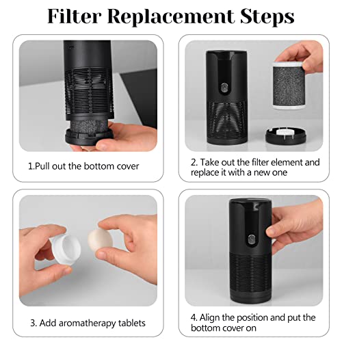 Sismel Mini Air Purifier For Car,Silent Rechargeable Portable Air Purifier Lonizer With Display Screen,Air Purifier With Hepa Filter,For Car,Home,And Office(Black) #TOP6