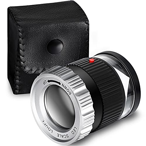 Loupe Magnifier 30X Magnifier LED Lighted UV Illuminated Magnifier...