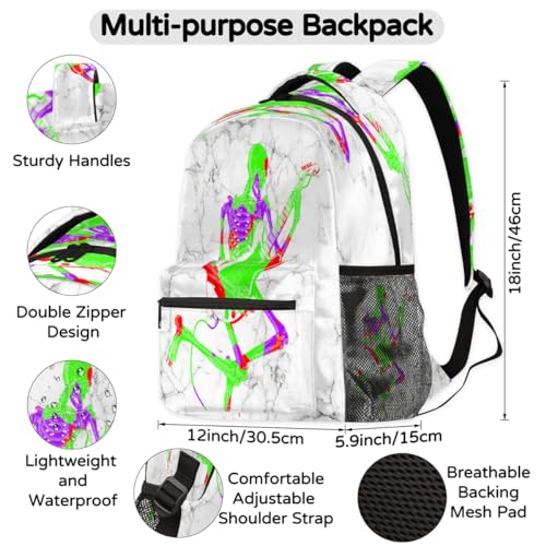 Sac à dos crâne rock grand format avec compartiment PC portable