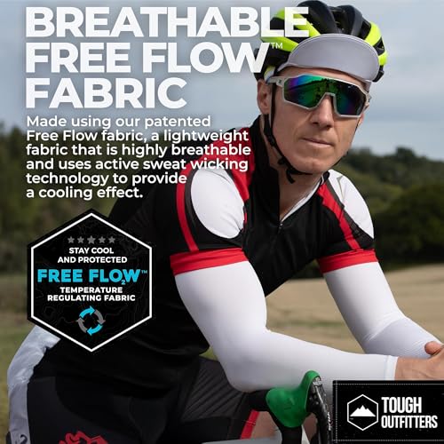 Image of Tough Outdoors UV Arm Sleeves for Men Women - Sun Protection Sleeves - Compression Golf Baseball Cooling Tattoo Arm Sleeve