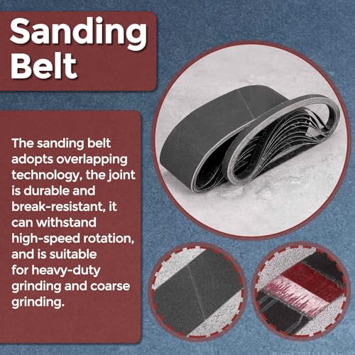 Kozelo 10 Stück Schleifbänder 1/2 x 21 Zoll 120 Körnung Siliciumcarbid Schleifband Schleifpapier Für Bandschleifer Metallschleifen Holzverarbeitung Schweißrostentfernung