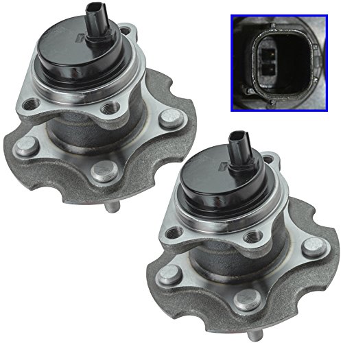 Image of TRQ Rear Left and Right Wheel Bearing and Hub Assembly Set 2 Piece Compatible with 06-18 Toyota RAV4 FWD 17-18 Corolla iM 2016 Scion iM 11-16 tC 10-12 Lexus HS250h 15-17 NX200t FWD 18-21 NX300