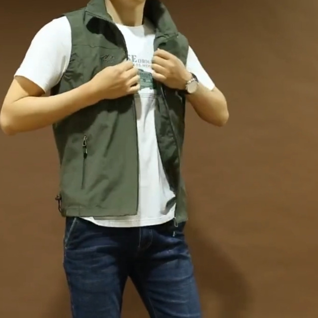 Hixiaohe Men's Casual Lightweight Outdoor Vest Work Fish Photo