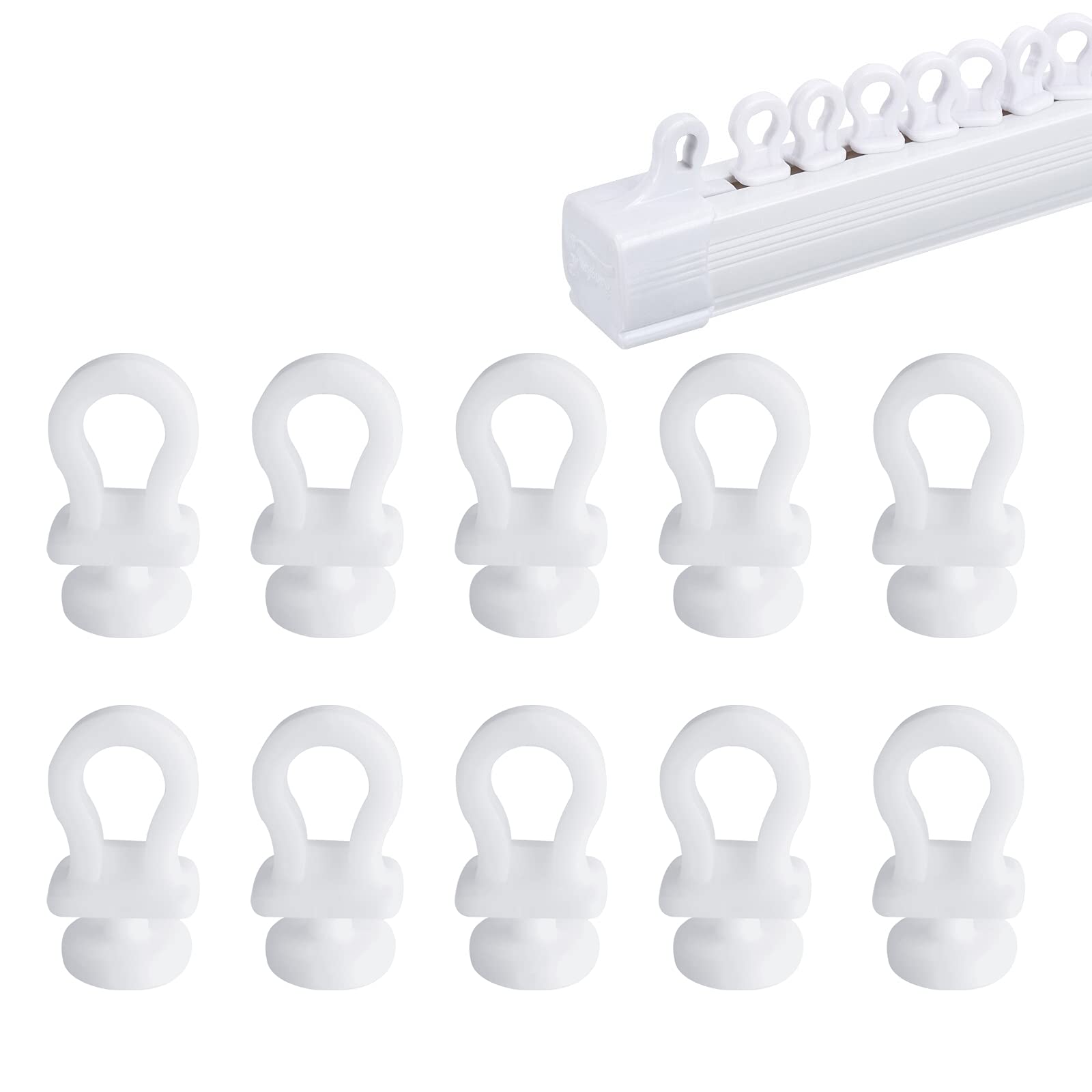 Buy 100PCS Curtain Hooks Rollers, Flexible Safe Curtain Track Gliders