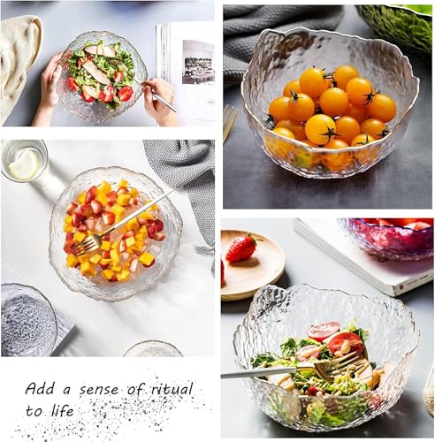 Image of ROXX - Mixing Bowls Glass Iceberg Clear Salad Bowl Shine, Salad Bowl Sets, Bowl, Kitchen Accessories Items, Serving Bowl, Snack & Soup, Mixing Bowl Dining Table - 1100 Ml