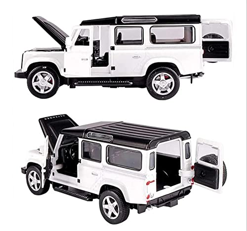 Image of Alloy Car Model Diecasts Metal Toy with Sound /Light /Pull-Back Off-Road Vehicles Car Model Collection Kids Toys Gift Multicolor Pack of 1 (Defender White)