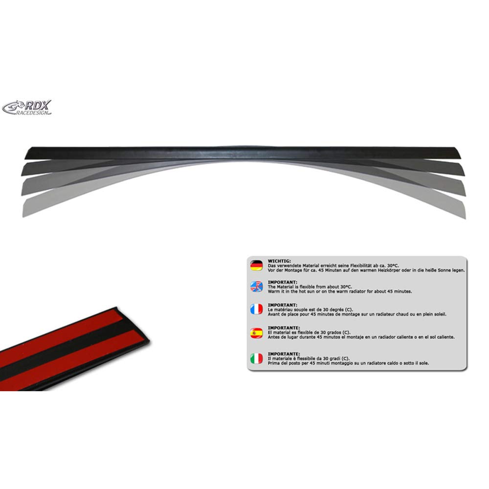 RDX Racedesign Lèvre spoiler arrière compatible avec BMW Série-3 G20 2019- (ABS)