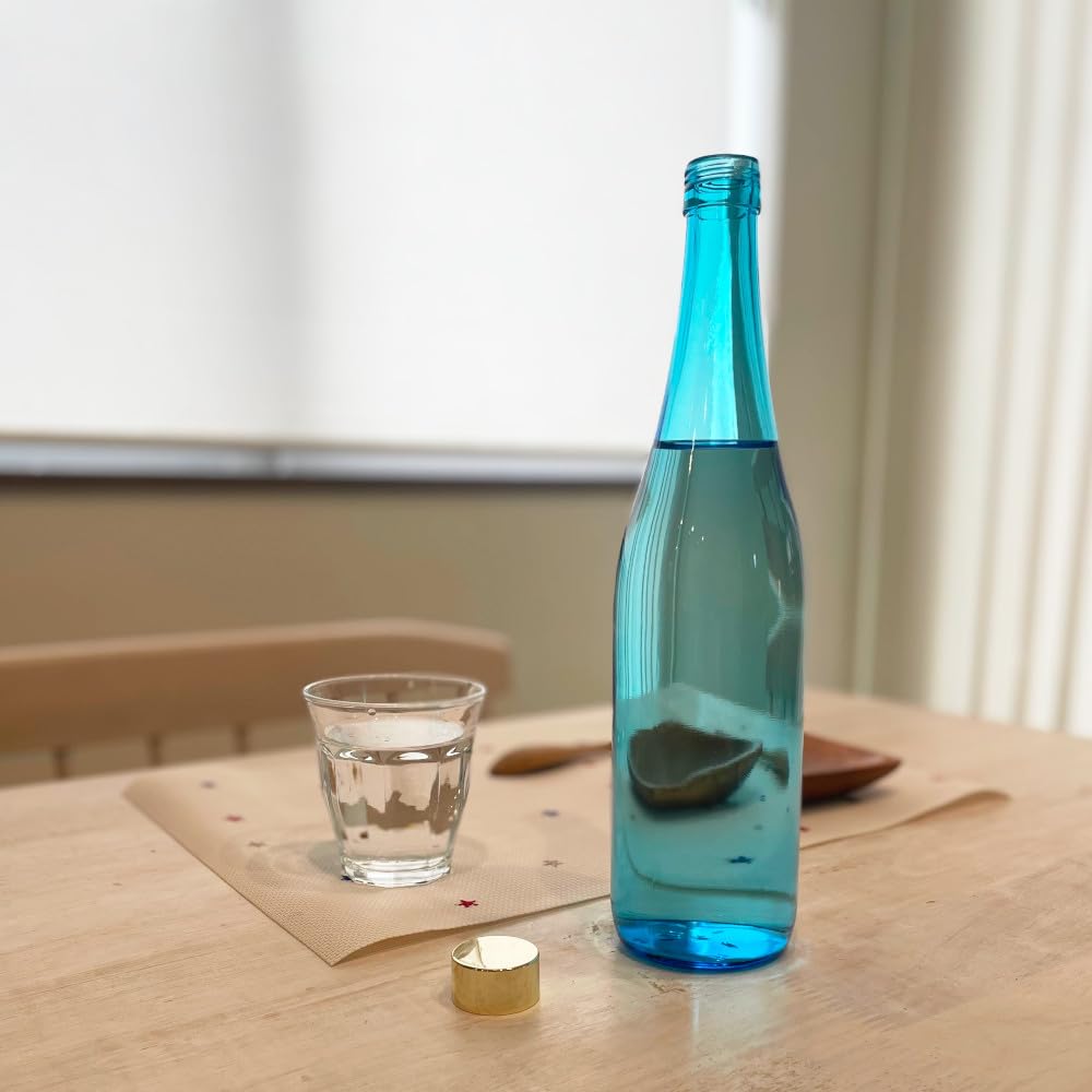 Amazon.co.jp: ガラス瓶 ウォーター ボトル 720ml スカイ ブルー 2本 