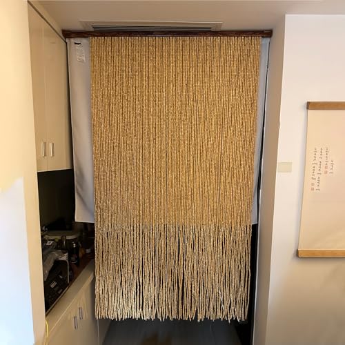 Rideau de porte en bois suspendu rétro pour placard, fenêtre et couloir vintage - 3