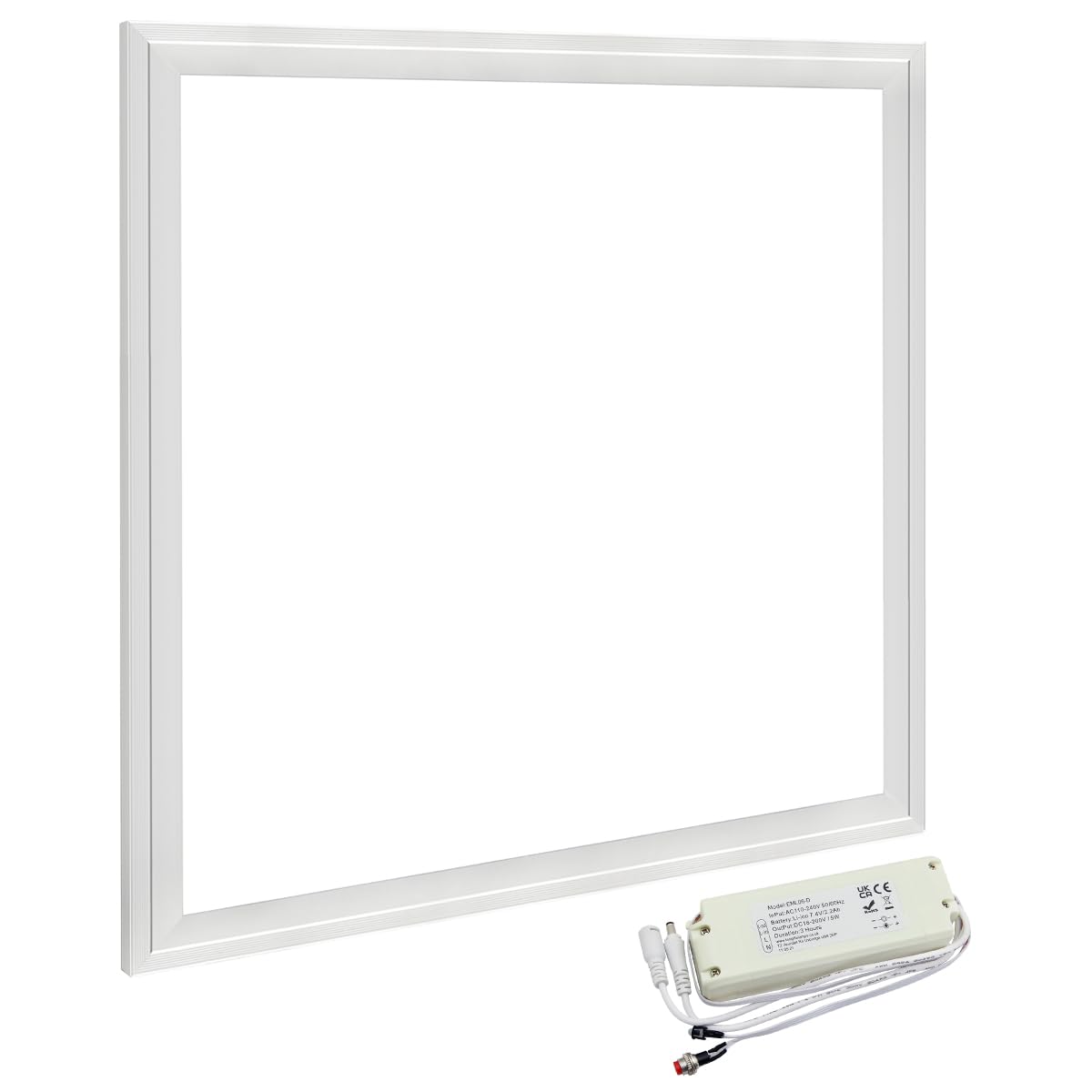 Long Life Lamp Company 40w 600 x 600 LED Panel Light Recessed with 3 Hour Emergency Battery Pack Cool White [Energy Class F]