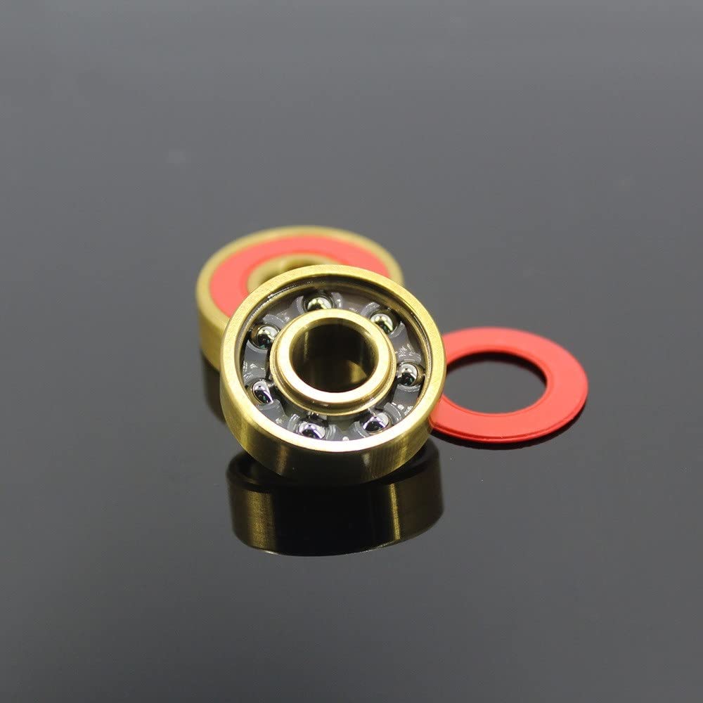 roulements, Roulements de Skateboard 608-TIG, 8x22x7mm, ABEC-9 608 V RS Surface, placage de Titane Or, Cage en Nylon, roulement à Billes 608, 16 pièces