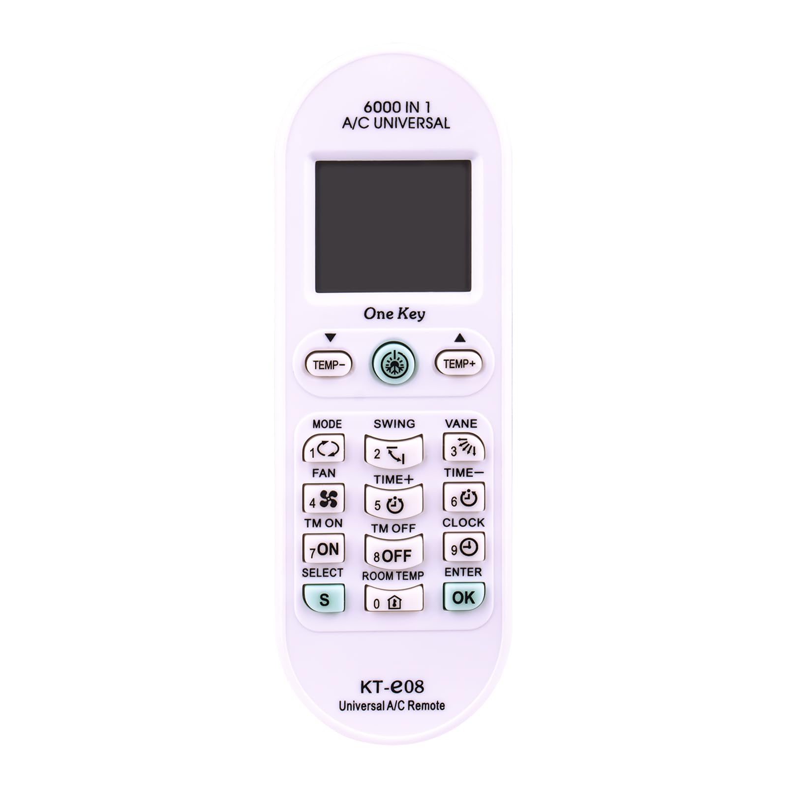 VINABTY KT-E08 Replace universal Remote Control 6000-in-1 Fit for Fujitsu/Carrier/Chigo/Daewoo ALL Mini-Split Air Conditioners
