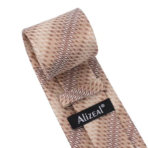 Image of Alizeal Mens 3.15'' Gradient Novelty Pattern Tie Set with Pocket Square Casual Color Tie Set