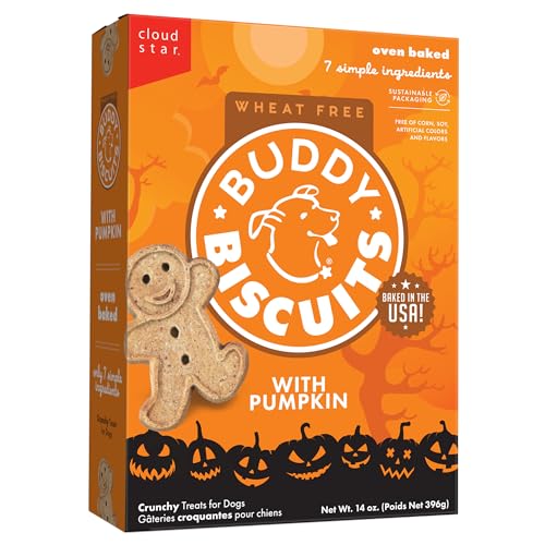 Buddy Biscuits Crunchy Wheat Free Halloween Dog Treats with Pumpkin 14 oz. Box