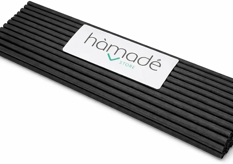 Hamadê Varetas para Difusor Aromatizador de Ambientes 25cm Fibra De Algodão Alta Performance Kit 25 Unidades (Preta)