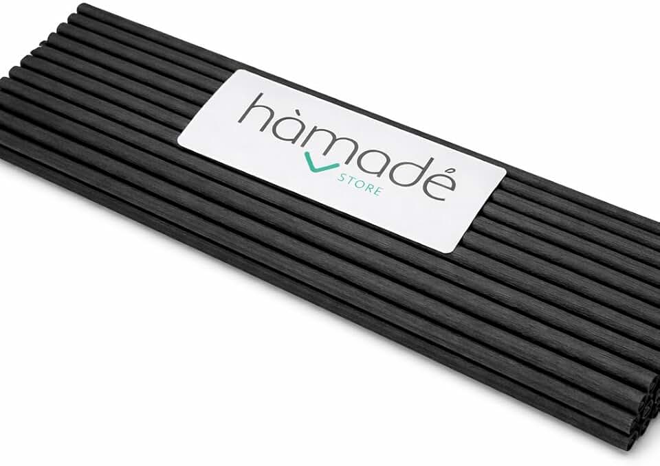 Hamadê Varetas para Difusor Aromatizador de Ambientes 25cm Fibra De Algodão Alta Performance Kit 25 Unidades (Preta)