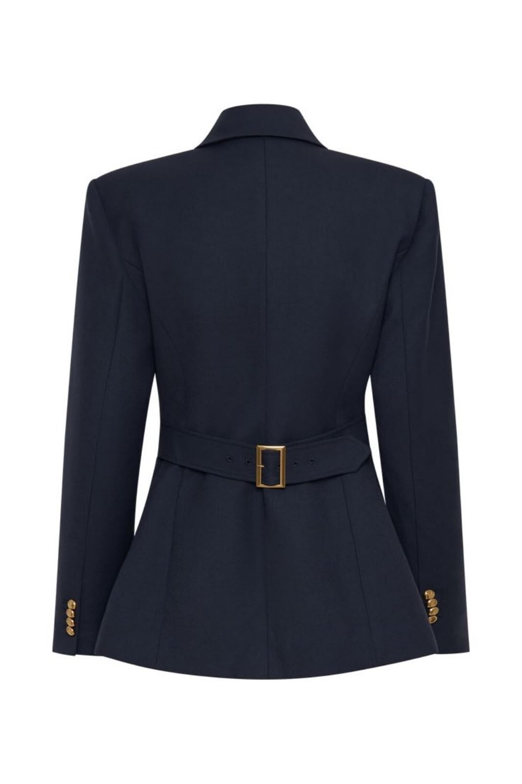 Traje de pantalón y chaqueta dos piezas for mujer con botones metálicos azules, corte clásico pierna ancha un solo botón Para EquitacióN(M)