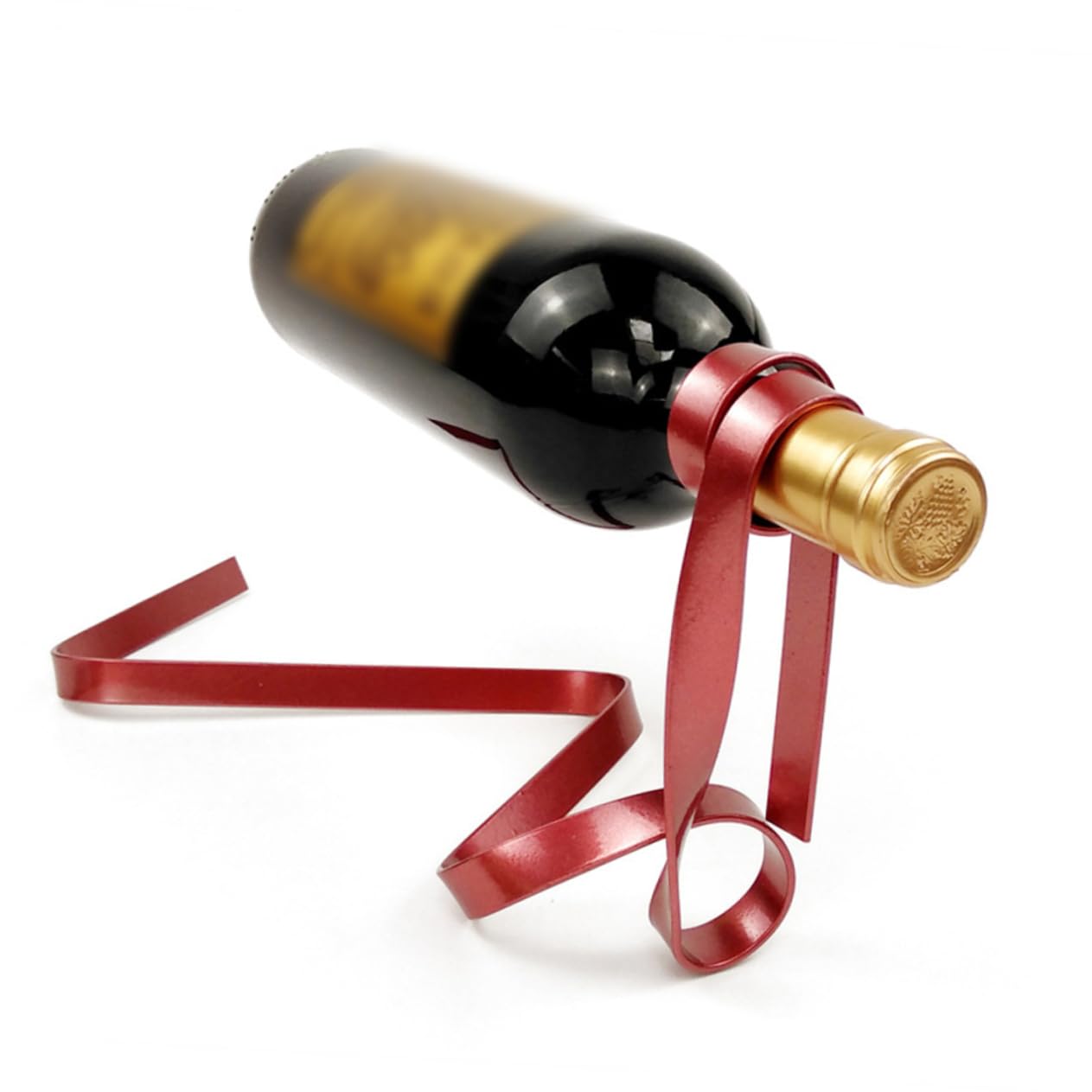 Casier moderne pour bouteilles et étagère murale décorative plat avec ruban rouge design