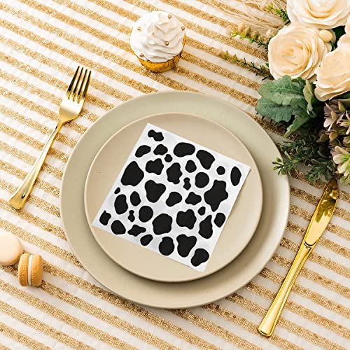 100 Pcs Cow Print Napkins Animals Cow Birthday Party Supplies,Cow Print Party Napkins Dessert Paper Napkins For Baby Shower Cow Themed Party Decorations #TOP4