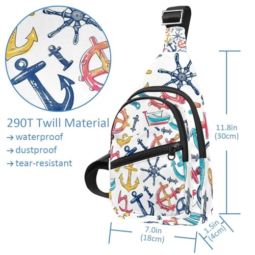 Mochila cruzada para correr con correa ajustable y diseño Doodle unisex 4