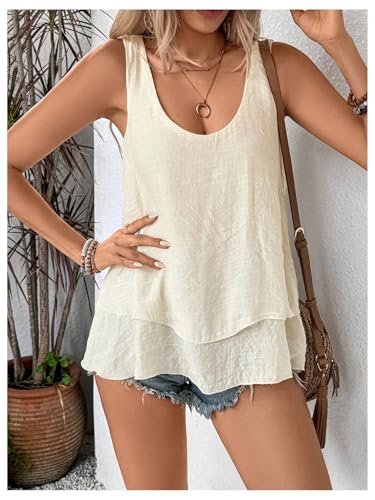 SOLY HUX Women's Summer Tank Tops Scoop Neck Sleeveless Layered Flowy Casual Vacation Top4
