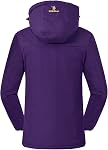 JHMORP Ski d'hiver pour femmes Snow Veste imperméable à l'eau en manteau de pluie doublé d'eau avec capot