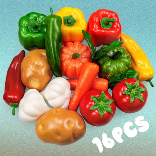 Lorigun LF220-CA 16 Pieces/Set Artificial Vegetables Simulation Vegetables Decoration Kitchen Home Decor Realistic Fake Vegetables Decor Set Photo Props thumb #1