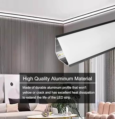 Profilé aluminium noir pour ruban LED de plafond et diffuseur transparent 18m - 3