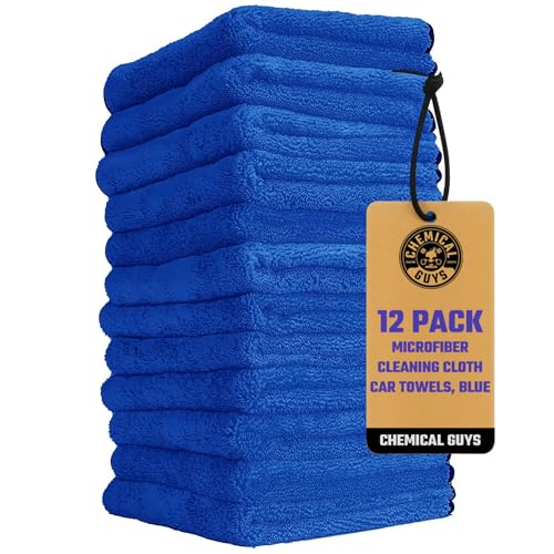 Chemical Guys Professional Grade Premium Microfiber Towels for Cars, Blue, 16" x 16", Ultra-Soft and Scratch-Free Car Detailing Cloths for Trucks, Motorcycles, and More - 12 Pack by Chemical Guys - Used condition - US$29.79