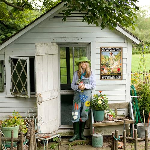 Funny-Chicken-Sign-Chicken-Coop-Sign-Wall-Decor-I-Just-Want-To-Work-In-My-Garden-Outdoor-And-Hang-Out-With-My-Chickens-8-x-12-276 Funny Chicken Sign Chicken Coop Sign Wall Decor I Just Want To Work In My Garden Outdoor And Hang Out With My Chickens 8 x 12 276