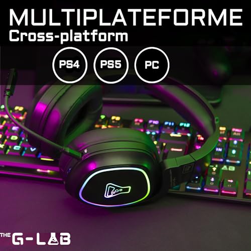 Korp Promenthium - Cuffie Gaming Wireless per Ps4/Ps5/Pc - Cuffie Gamer Wireless a Bassa Latenza - Retroilluminazione RGB - Audio Stereo di Alta Qualità - Novità - Cuffia gaming - Immagine 2