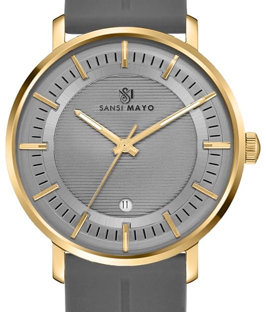 Image of Analog Watch for Men with Silicone Band | Magnetic Lock Strap | Japanese Quartz Movement | Water Resistant | Formal & Casual Wristwatch Gift