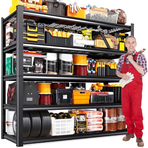 Image of 72 inchx59 inchx20 inch Wire Garage Shelving-2500 lbs 5 Tier Storage Shelves,Adjustable Heavy Duty Metal Shelving Unit and Storage Large Rack,Utility Steel Shelf for Warehouse Industrial Pantry Basement