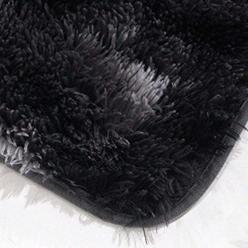 ARLTTH 3er Set Batik Badematten Set Aus Weichem Plüsch, rutschfest, Saugfähig, Badezimmerteppich, U-förmiger Konturteppich Und Toilettendeckelbezug, Waschbar (Schwarz) – Bild 7