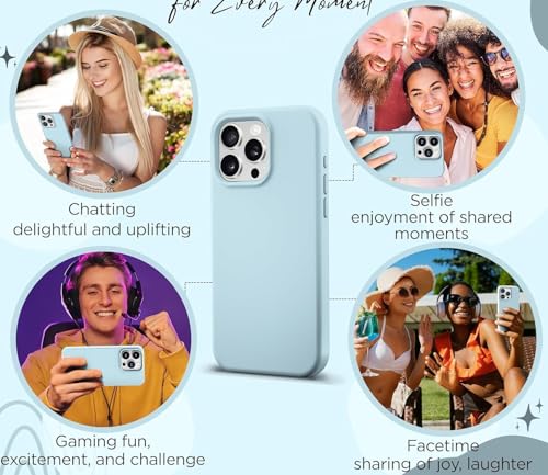 Image of Back Cover for iPhone 13 Pro Case,[Military Shockproof Protection] Liquid Silicone Case with [Soft Anti-Scratch Microfiber Lining for iPhone 13 Pro (Mint Green)