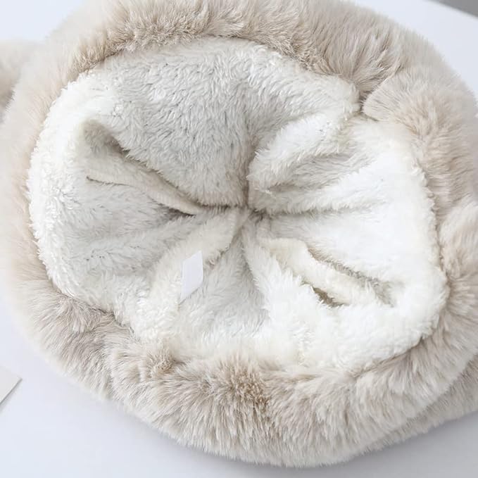 Holiberty Womens Winter Knit Beanie Hat Ladies Fur Pom Poms Ears Warm Slouchy Snow Ski Cap Fleece Thermal Ushanka Trapper Hat - Image 7