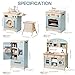 ROBOTIME Wooden Play Kitchen, Toddler Kitchen Playset with Oven, Fridge & Washing Machine, Kids Kitchen Playset Gift for 3+ Year Old Boys & Girls