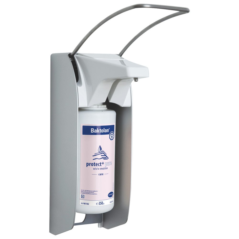 HARTMANN 9810980 Bode Eurodispenser 1 Plus und 1 Plus Touchless Metallspender, Spender mit Kurzem Armhebel, für 350/500ml-Flasche