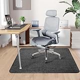 Semflagree Hardwood Floor Chair Mat, Heavy Duty Office Chair Mat Floor Protector, PVC Anti-Slip Mat for Office Computer Desk Chair, Easy to Move, 90x120 cm for Home,Office,Kitchen (Black)